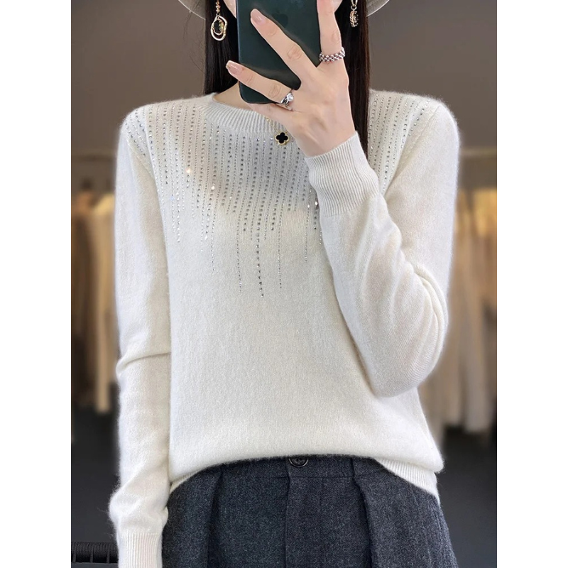 Crewneck Embellished Sweater for Women - Relaxed - Image 21