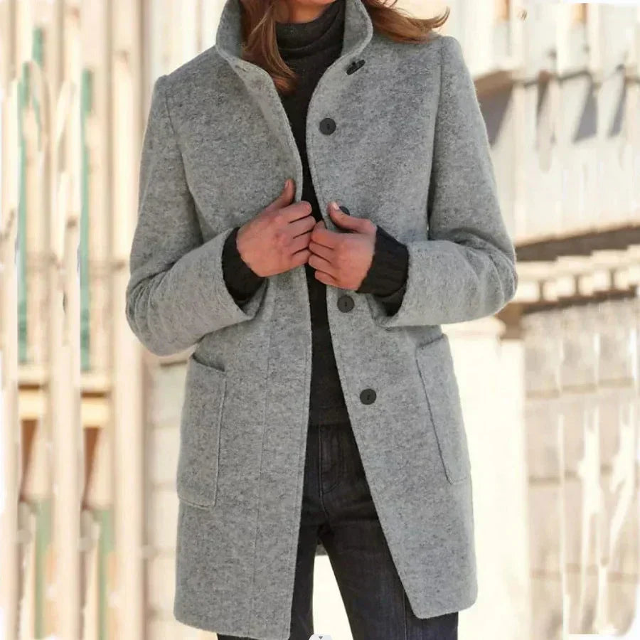 Button-Front Coat for Women - A-Line - Image 13