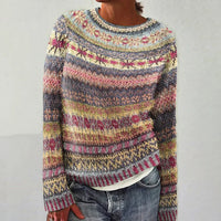 Fair Isle Pullover Sweater for Women - Striped - Image 1