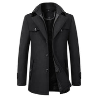 Pea Coat Overcoat for Men - Button-Down Closure - Image 1