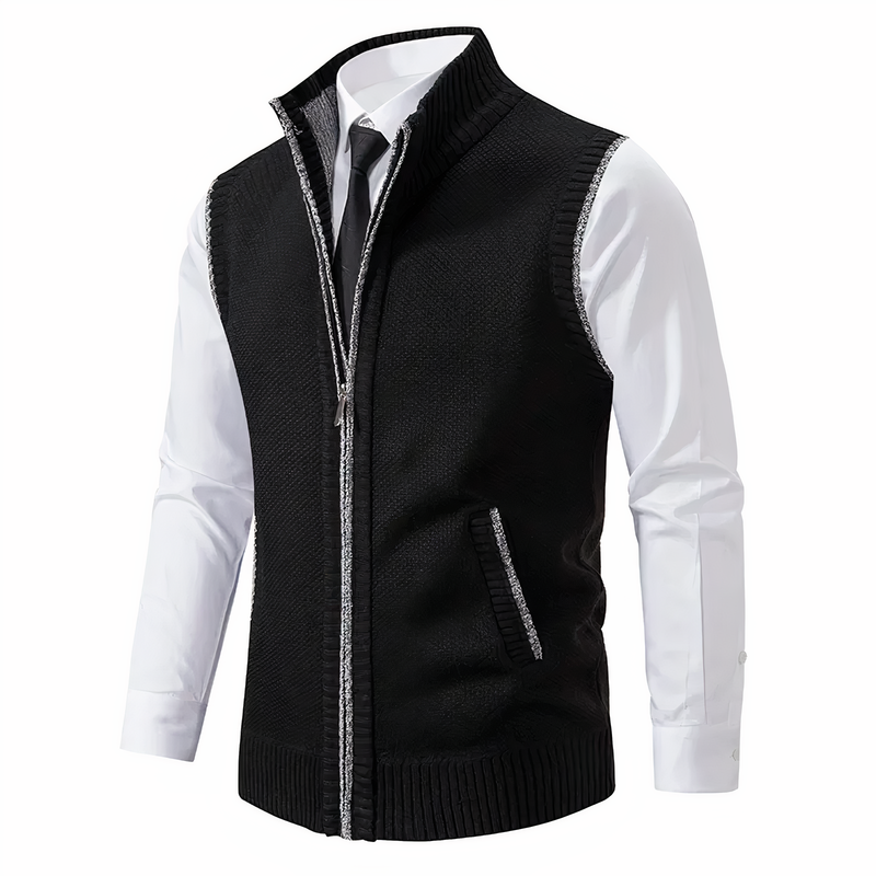 Full Zip Sweater Vest for Men - Zipper Pockets - Image 4