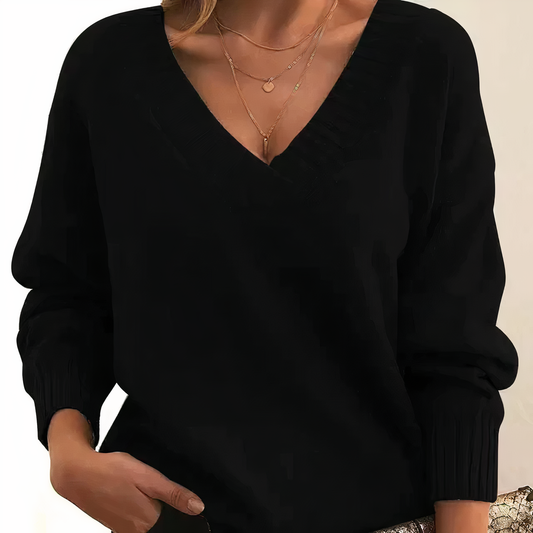 V-Neck Sweater for Women - Long Sleeve - Image 1