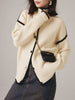 Button-Front Cardigan Sweater for Women - Turtleneck - Image 1