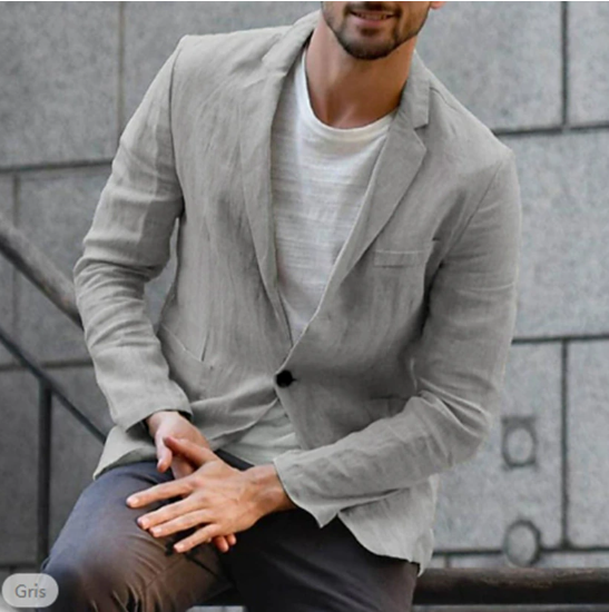 Casual Blazer for Men - Single-Breasted Notch Lapel - Slim Fit - Image 1