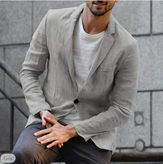 Casual Blazer for Men - Single-Breasted Notch Lapel - Slim Fit - Image 1