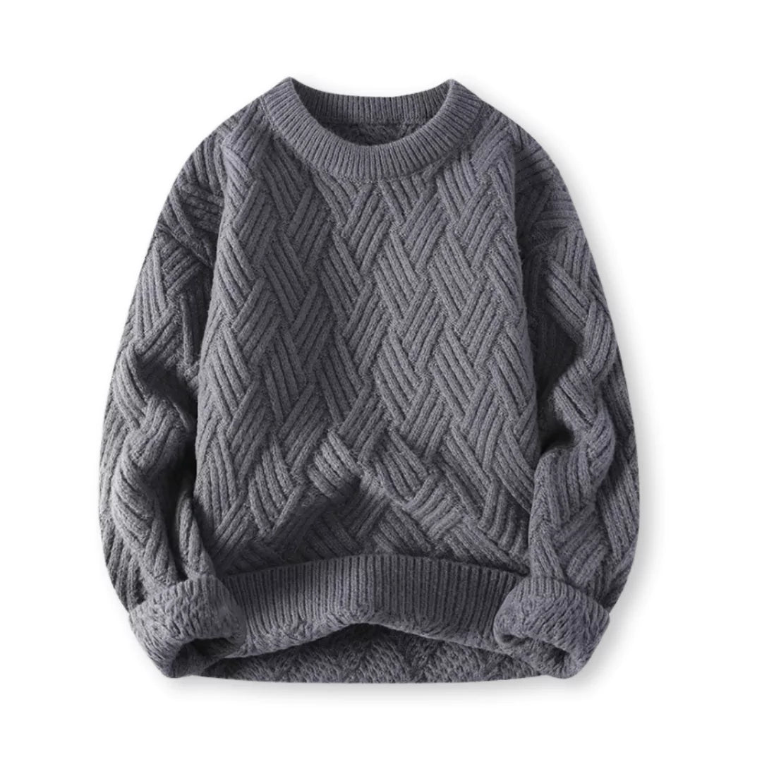 Crew Neck Sweater for Men - Textured - Image 3