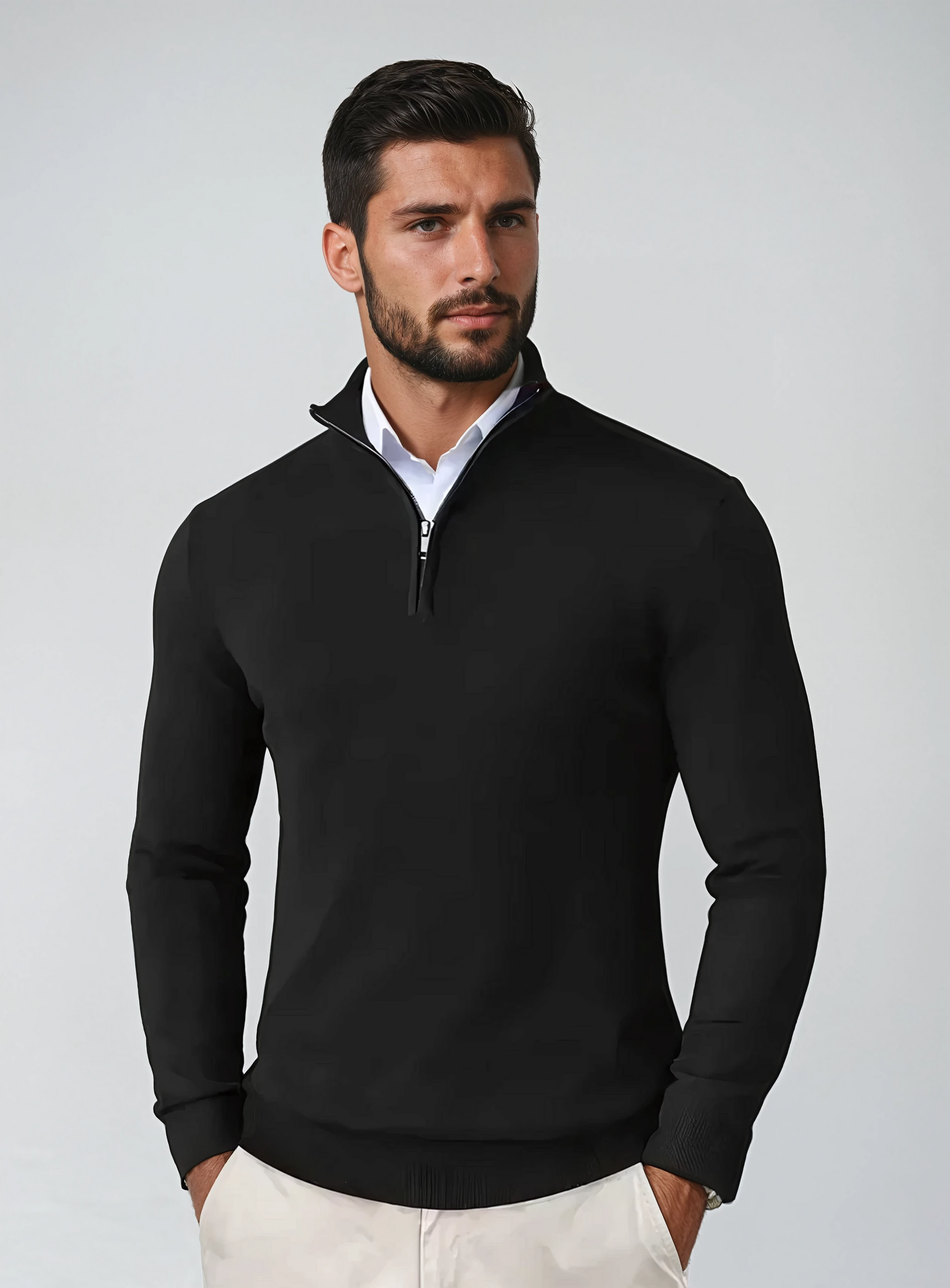 Quarter-Zip Sweater for Men - Long Sleeve - Image 1