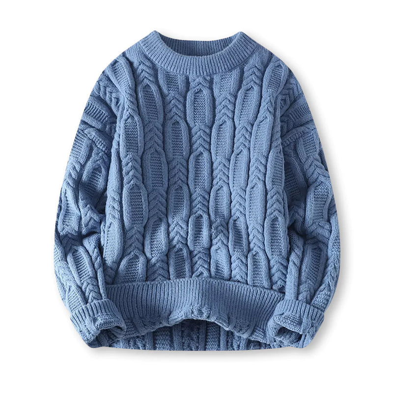 Cable Knit Sweater for Men - Crew Neck - Image 4