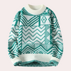 Crew Neck Sweater for Men - Geometric Print - Image 1