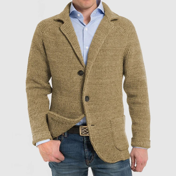 Knitted Jacket for Men - Two-Button - Image 6