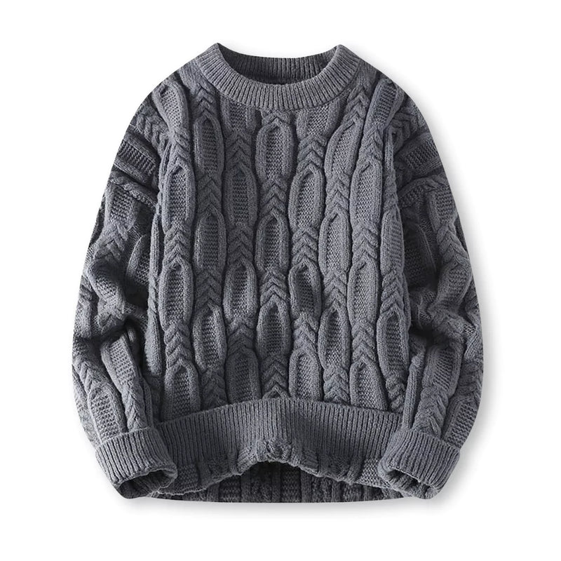Cable Knit Sweater for Men - Crew Neck - Image 5