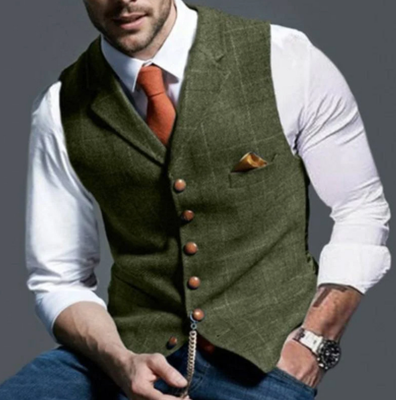 Slim Fit Suit Vest for Men - Button Down - Image 4