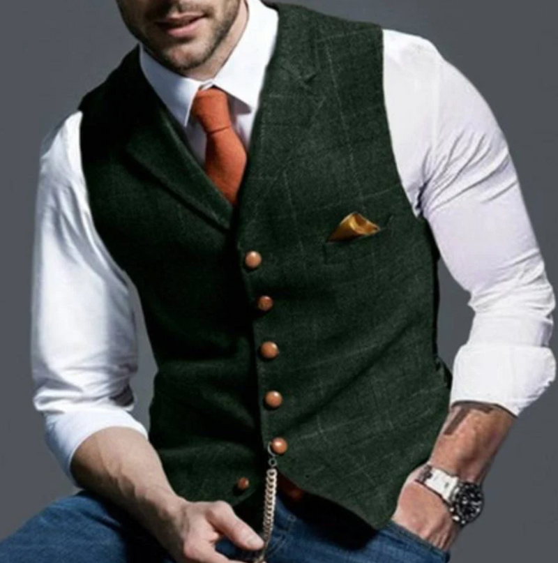 Slim Fit Suit Vest for Men - Button Down - Image 5