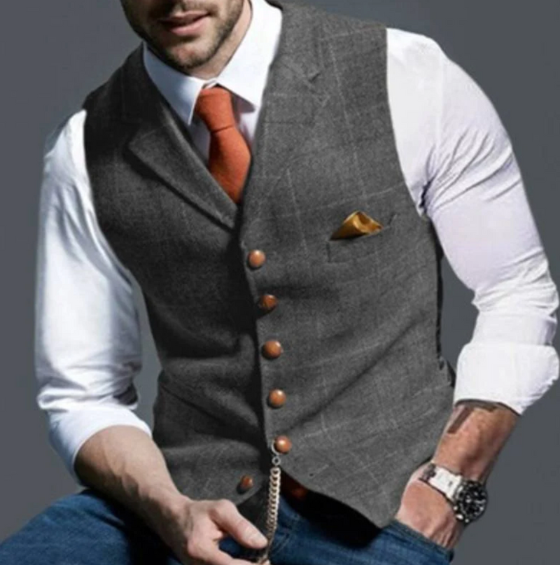 Slim Fit Suit Vest for Men - Button Down - Image 6