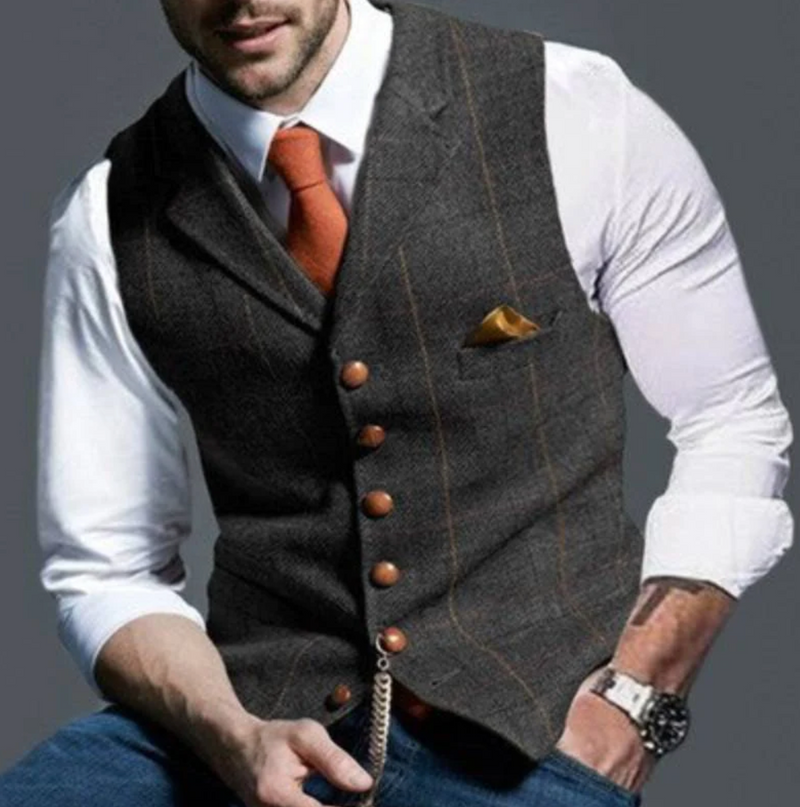 Slim Fit Suit Vest for Men - Button Down - Image 8