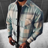 Plaid Button-Down Jacket for Men - Chest Pocket - Image 1