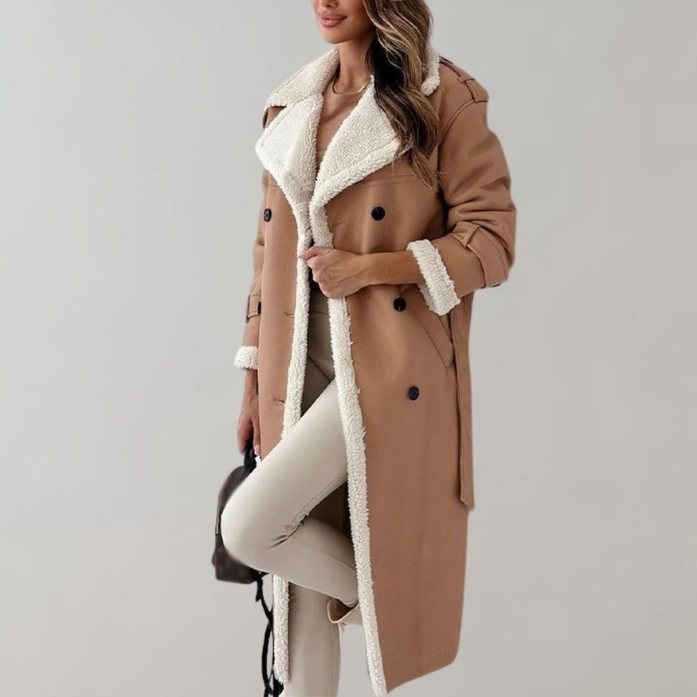 Long Coat for Women - Double-Breasted - Image 2