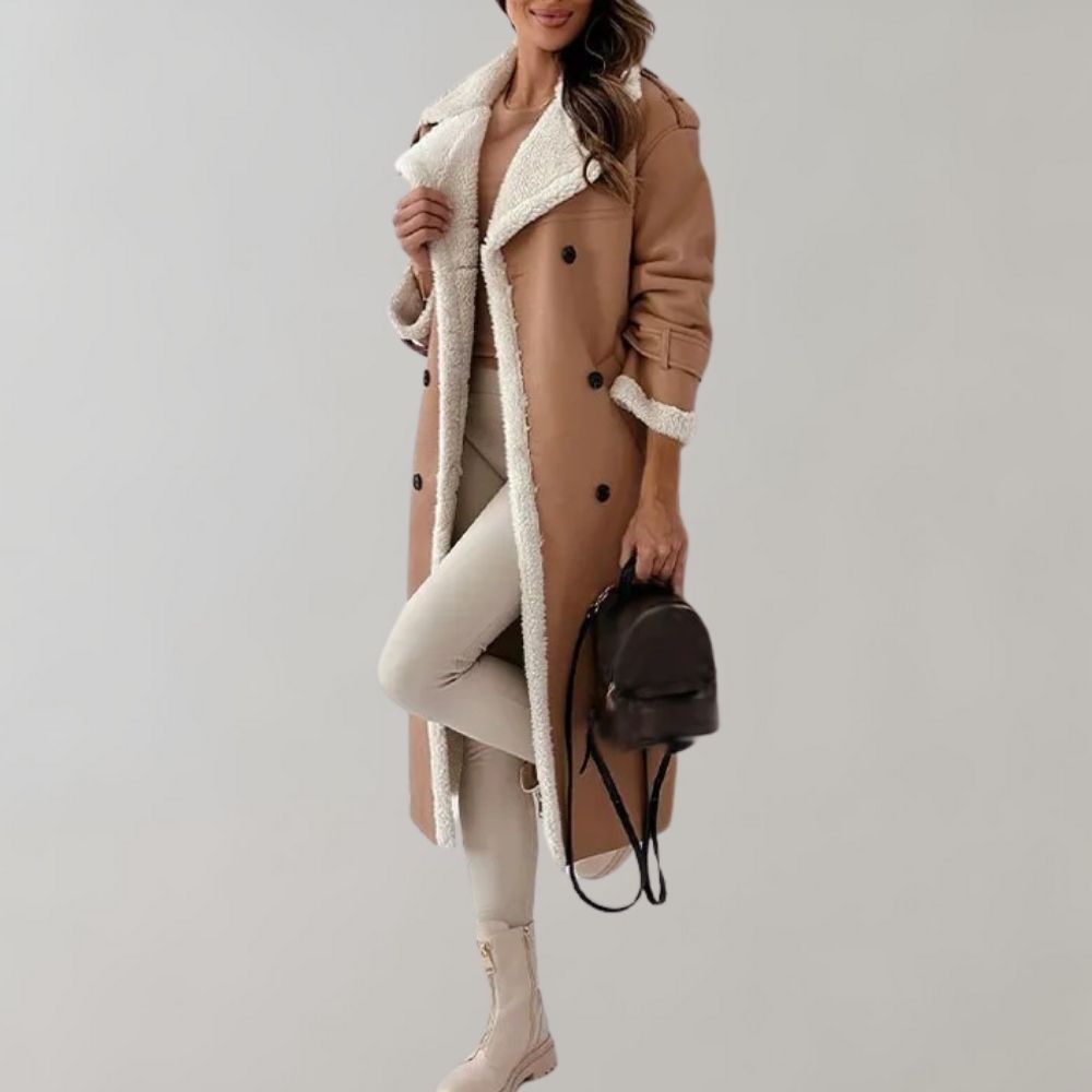 Long Coat for Women - Double-Breasted - Image 7