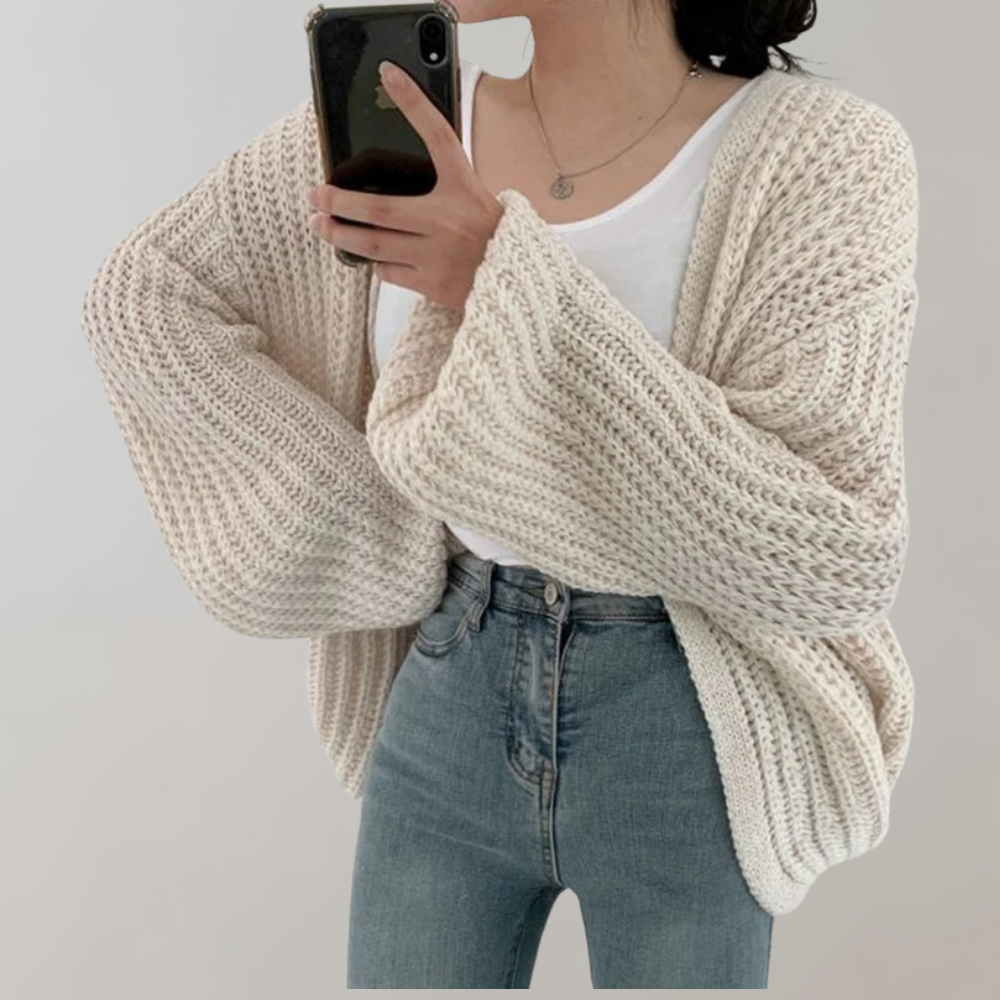 Knit Cardigan for Women - Oversized - Image 2