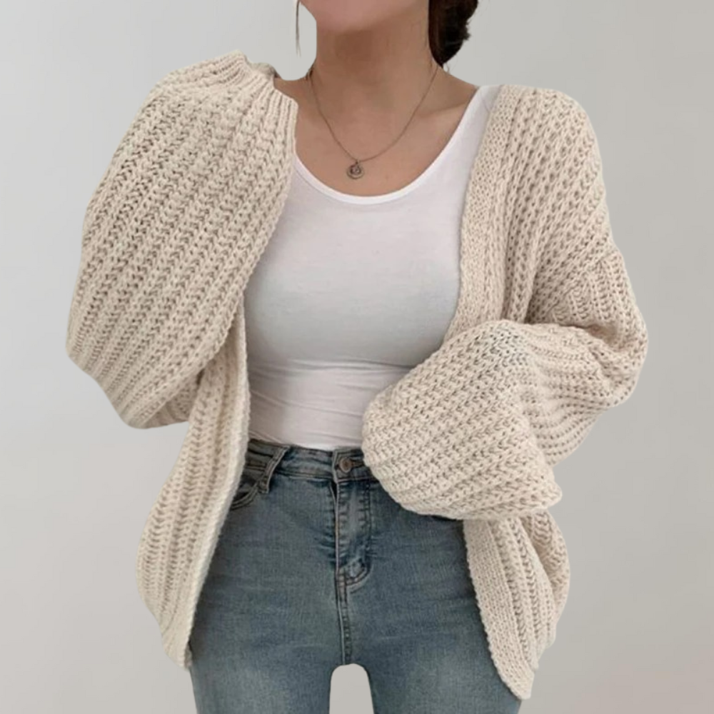 Open Front Cardigan for Women - Oversized - Image 1