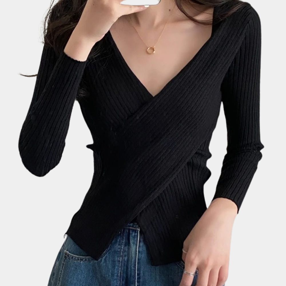 Wrap Sweater for Women - V-Neck - Image 7