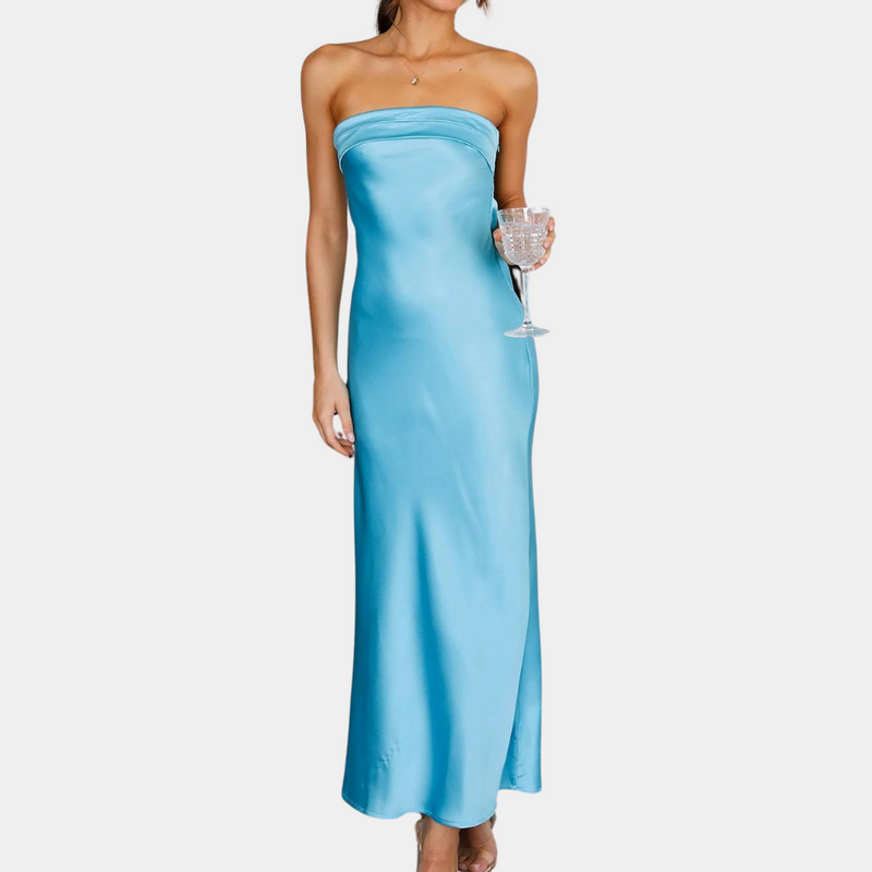 Strapless Maxi Dress for women - Bodycon Fitted - Backless Tube Dress - Image 1
