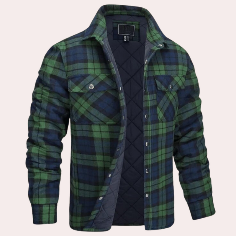 Plaid Jacket for Men - Quilted Lined - Image 1