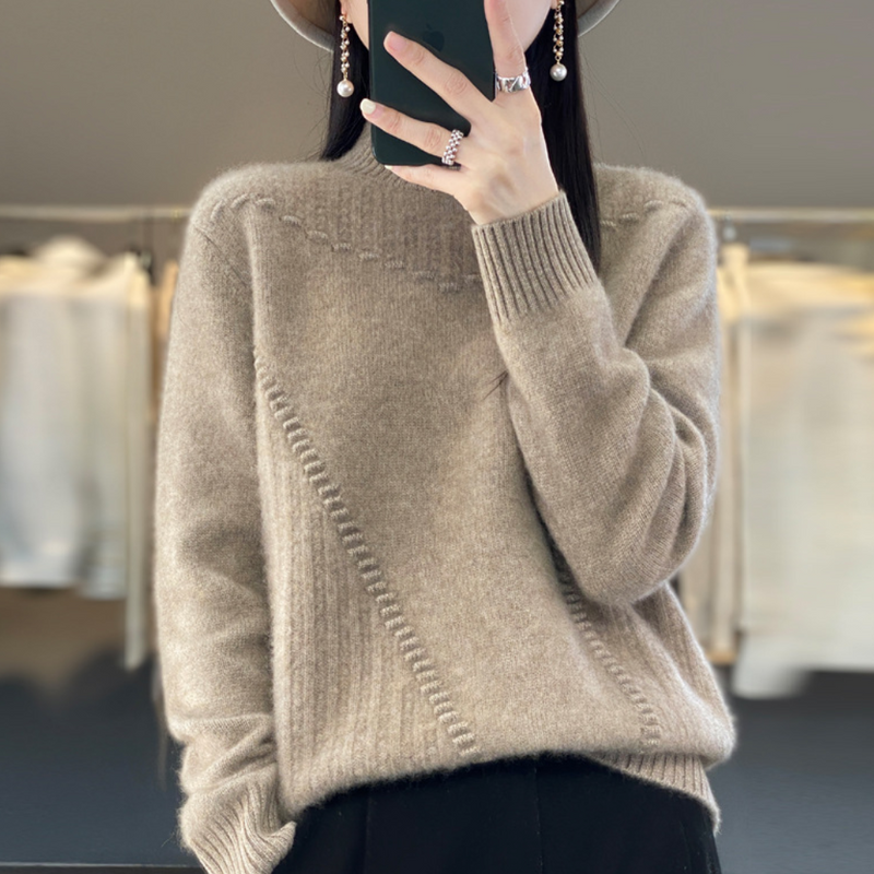 Ribbed Knit Sweater for Women - Relaxed - Image 4