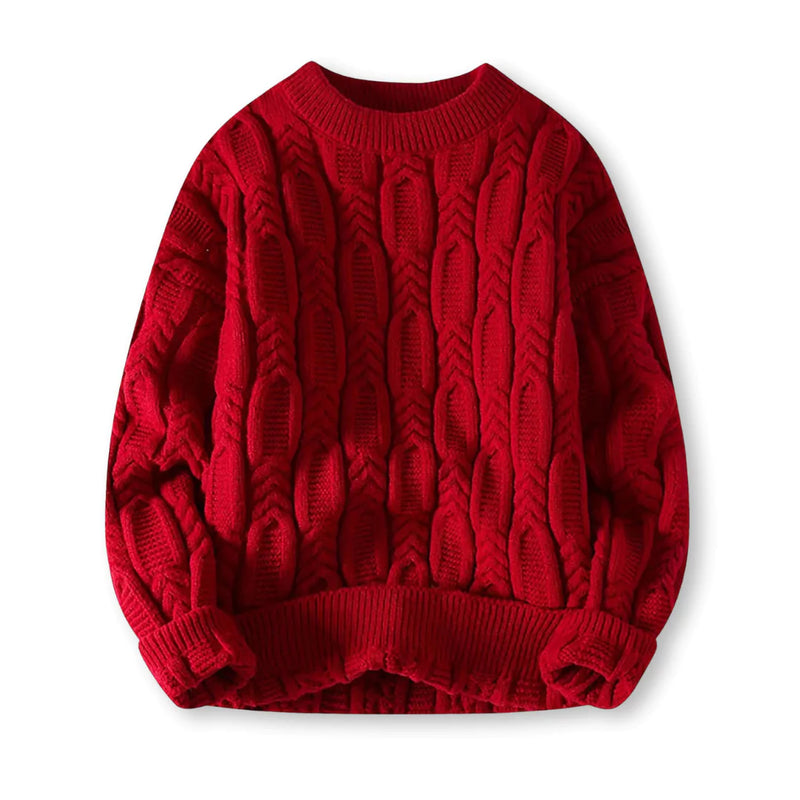 Cable Knit Sweater for Men - Crew Neck - Image 6