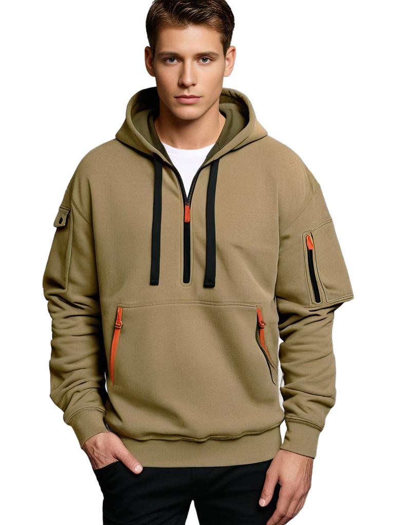 Pullover Hoodie for Men - Cargo Pockets - Image 2