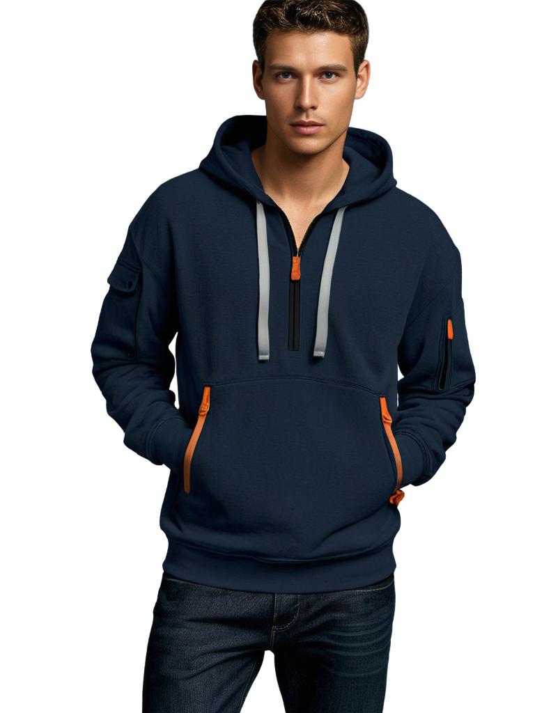 Pullover Hoodie for Men - Cargo Pockets - Image 3