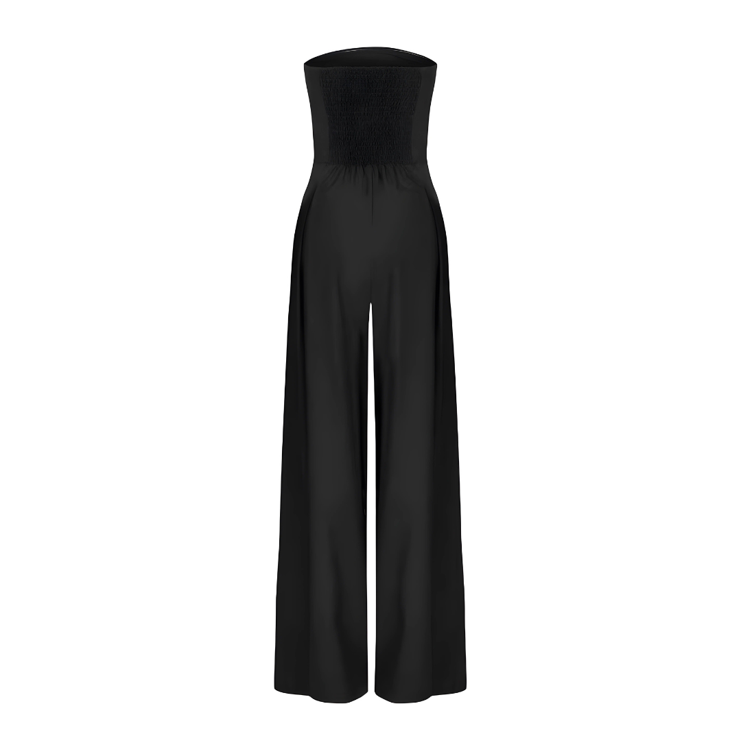 Strapless Wide Leg Jumpsuit for Women - High Waisted Pockets - Image 5