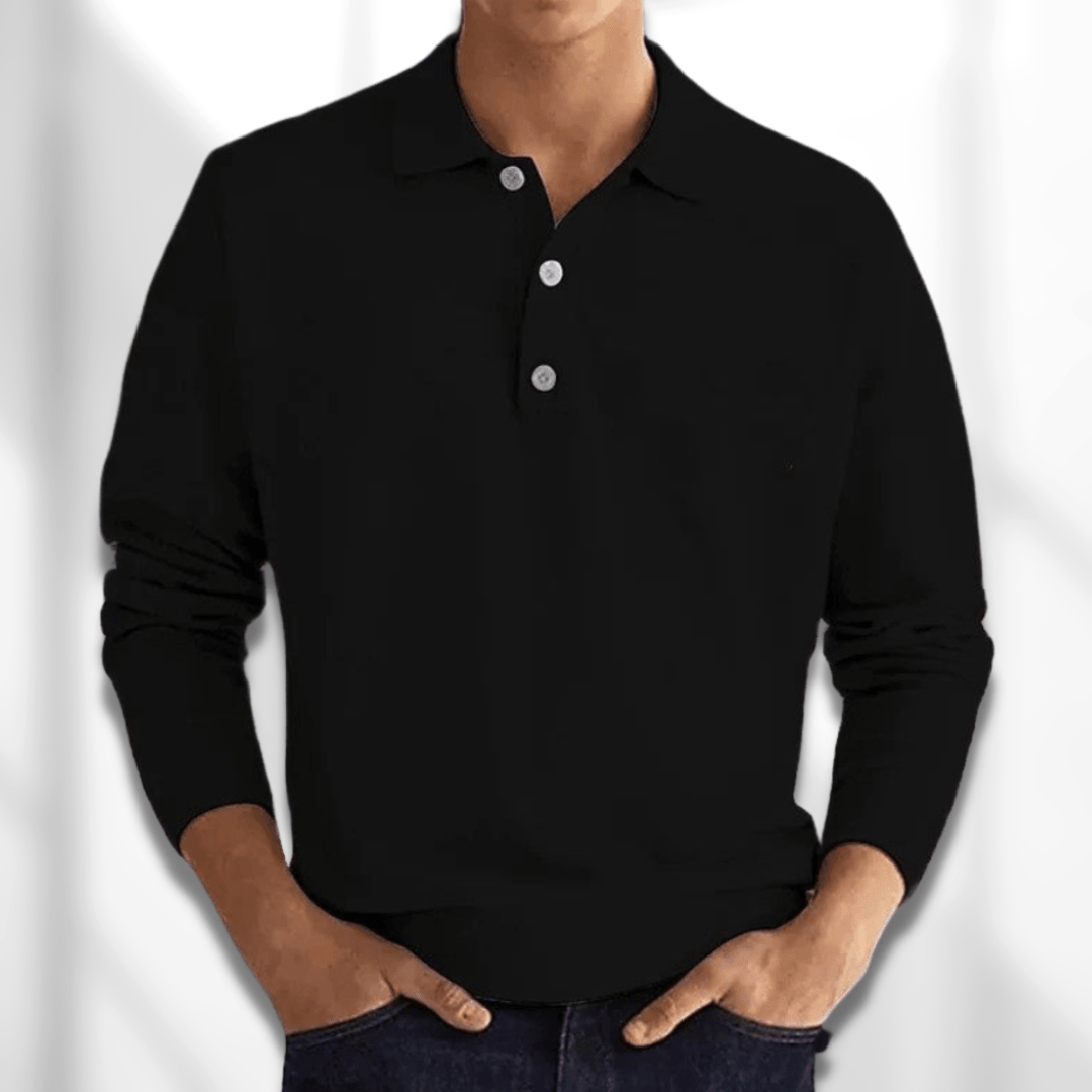 Polo Sweater for Men - Long Sleeve - Image 2