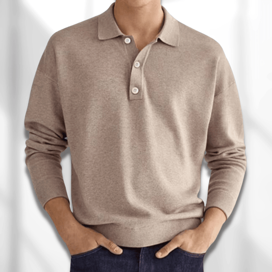 Polo Sweater for Men - Long Sleeve - Image 1