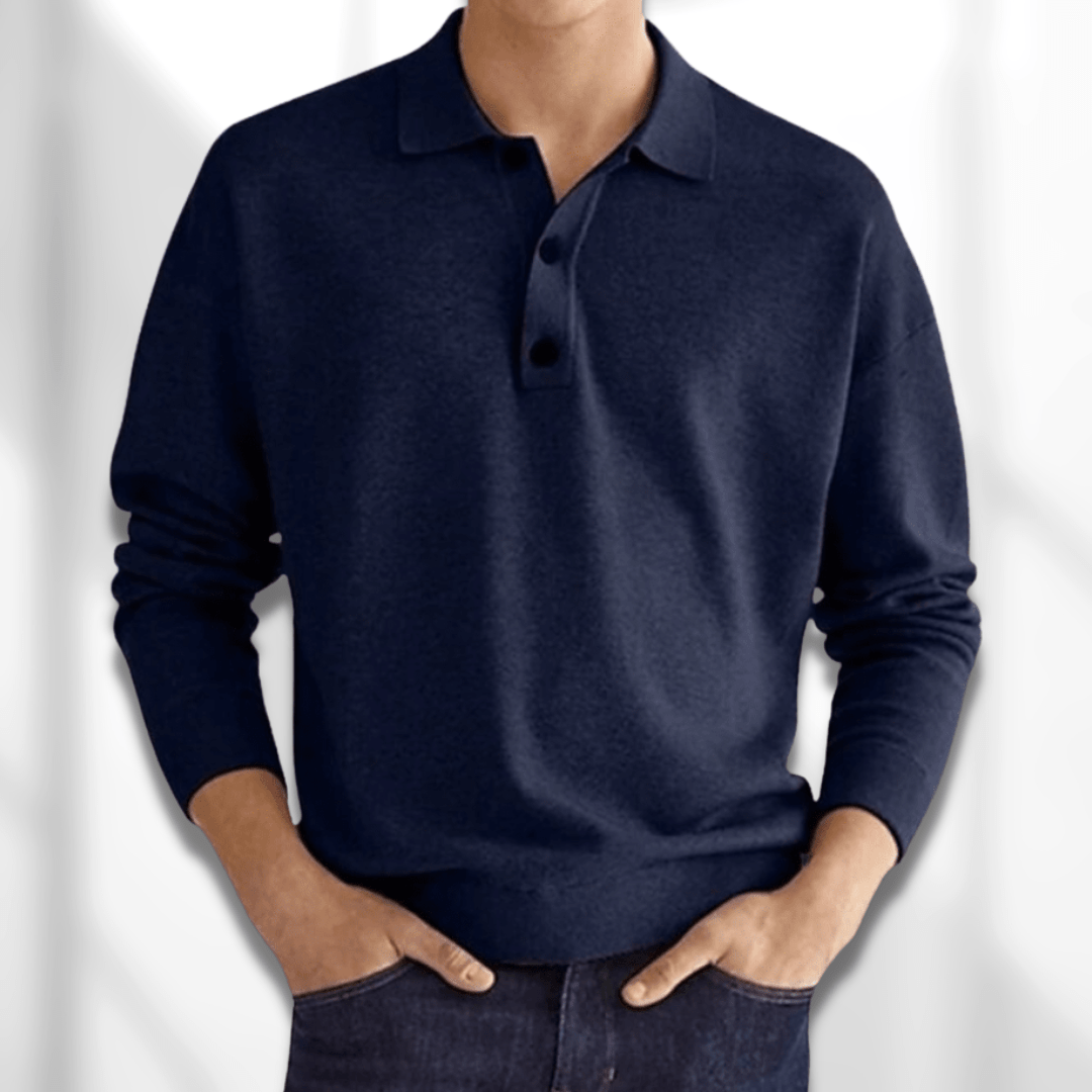 Polo Sweater for Men - Long Sleeve - Image 6