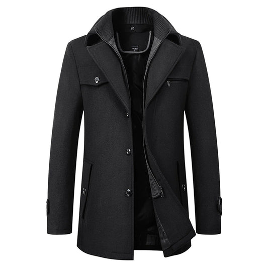 Pea Coat Coat for Men - Button Front - Image 1