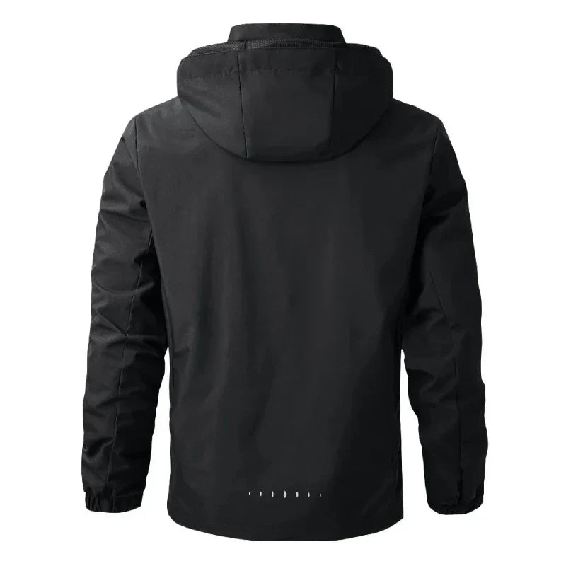 Hooded Rain Jacket for Men - Zip Up - Image 2