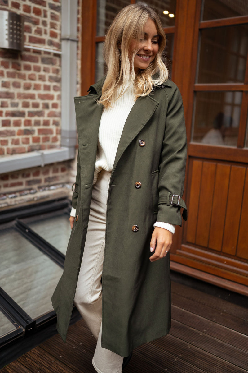 Double Breasted Trench Coat for Women - Belted - Image 1