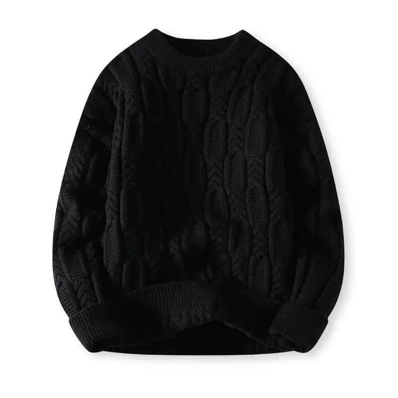 Cable Knit Sweater for Men - Crew Neck - Image 3