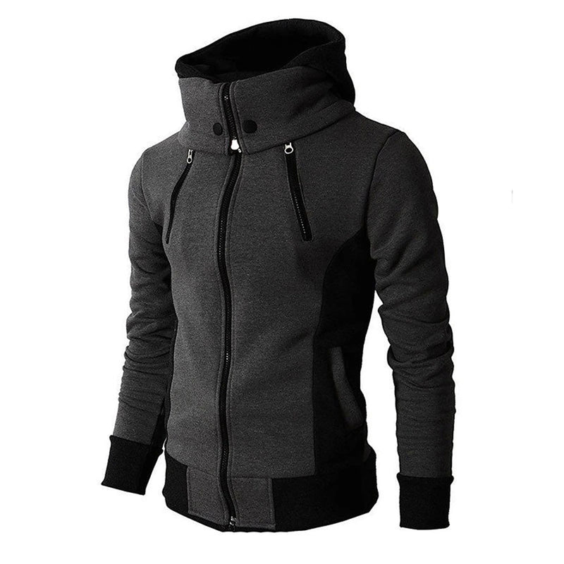 Full Zip Funnel Neck Jacket for Men - Long Sleeve - Image 1