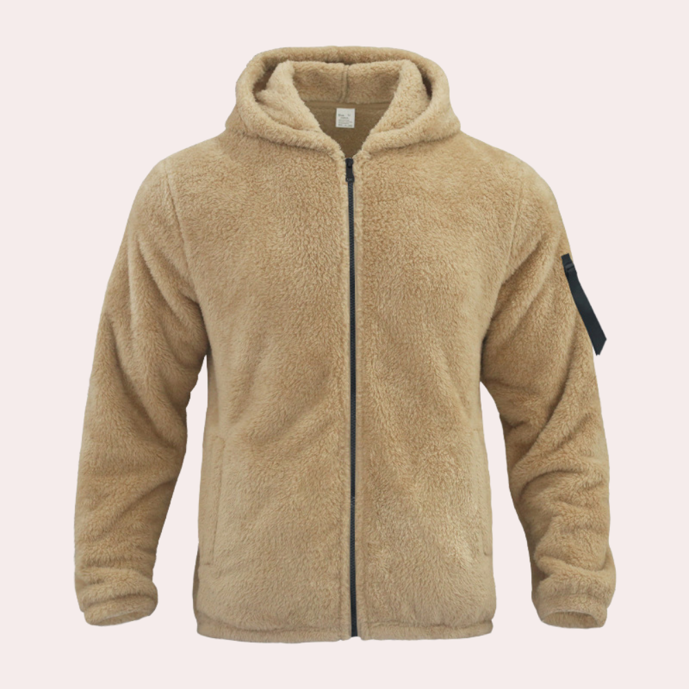 Fleece Hooded Jacket for Men - Zip-Up - Image 3