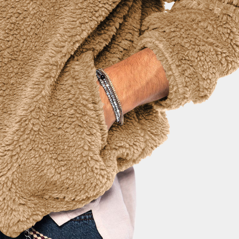 Fleece Hooded Jacket for Men - Zip-Up - Image 5