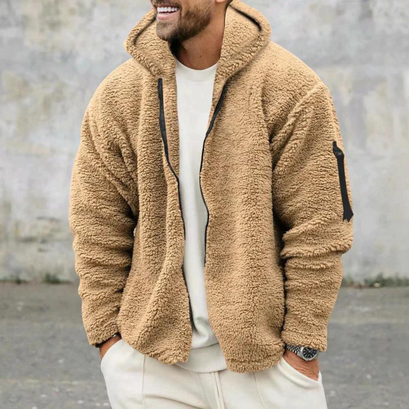 Fleece Hooded Jacket for Men - Zip-Up - Image 6