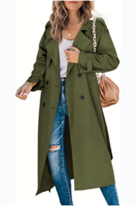 Double Breasted Trench Coat for Women - Belted