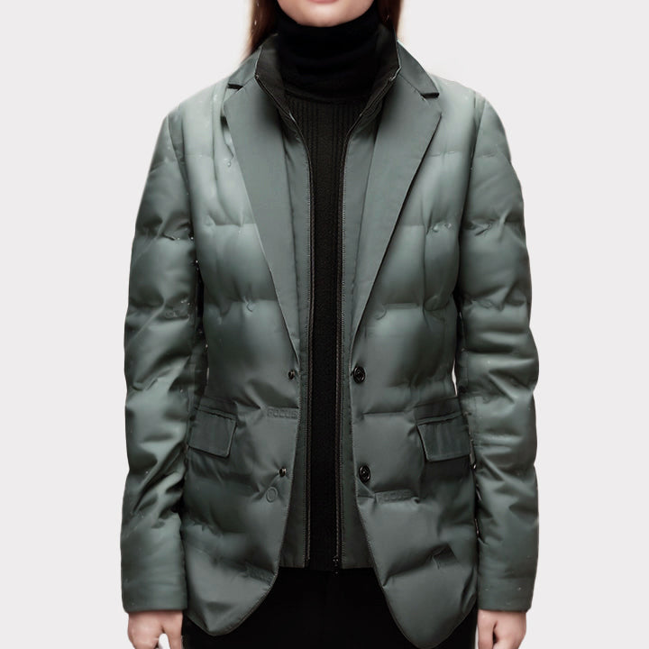 Puffer Blazer Jacket for Women - Fitted - Image 3