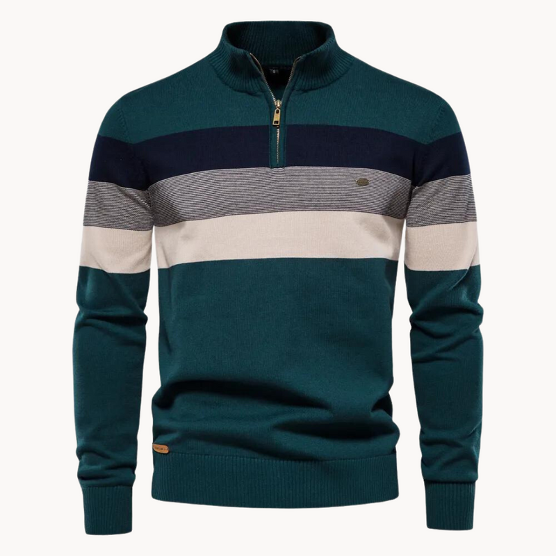 Striped Quarter-Zip Sweater for Men - Long Sleeve - Image 8