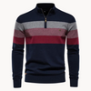 Striped Quarter-Zip Sweater for Men - Long Sleeve - Image 1