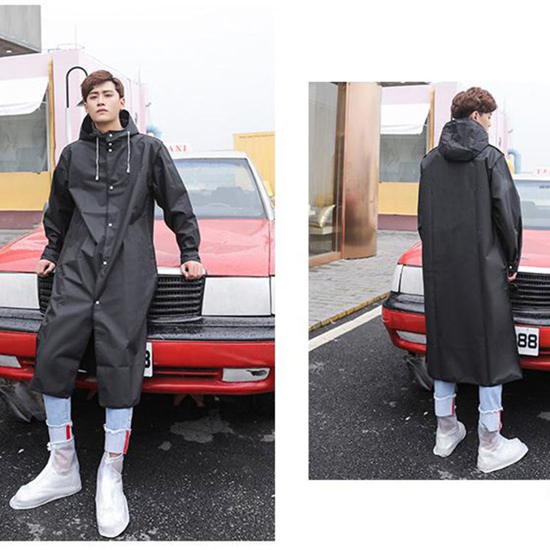 Hooded Long Coat for Men - Button Front - Image 7