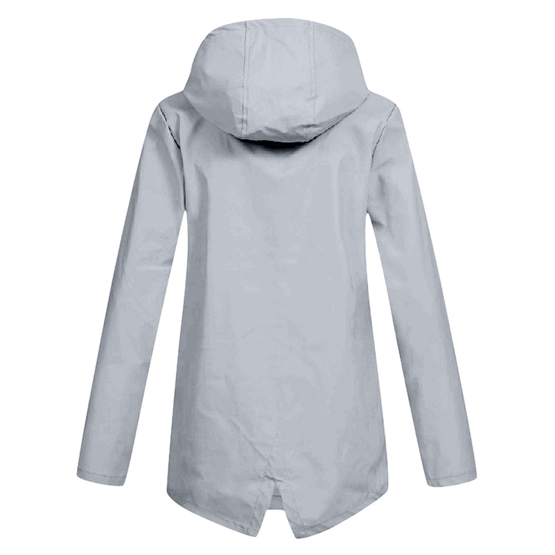 Hooded Raincoat for Women - Zip-Up - Image 8