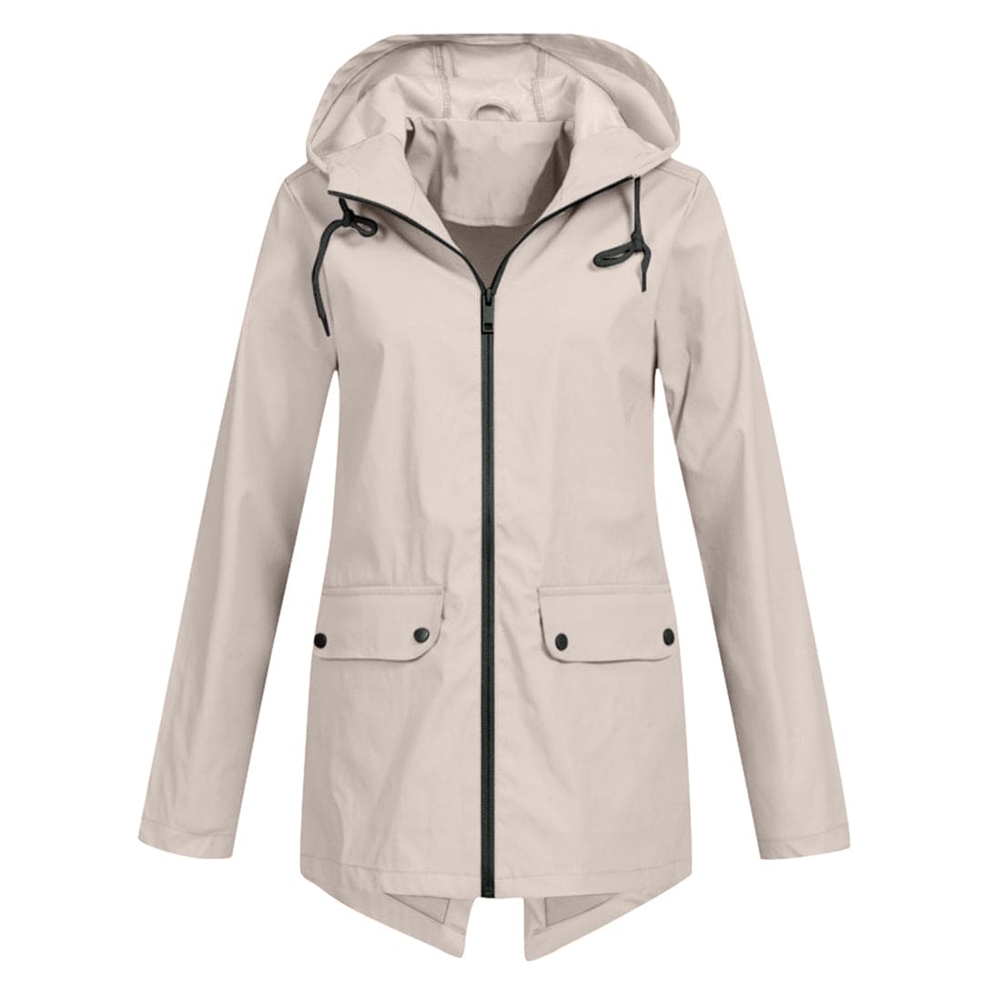 Hooded Raincoat for Women - Zip-Up - Image 11